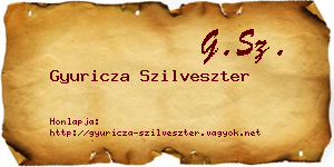 Gyuricza Szilveszter névjegykártya